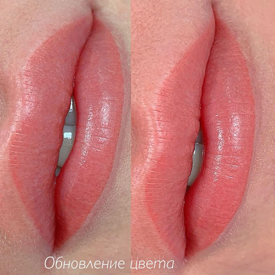 Перманентный макияж губ спустя год